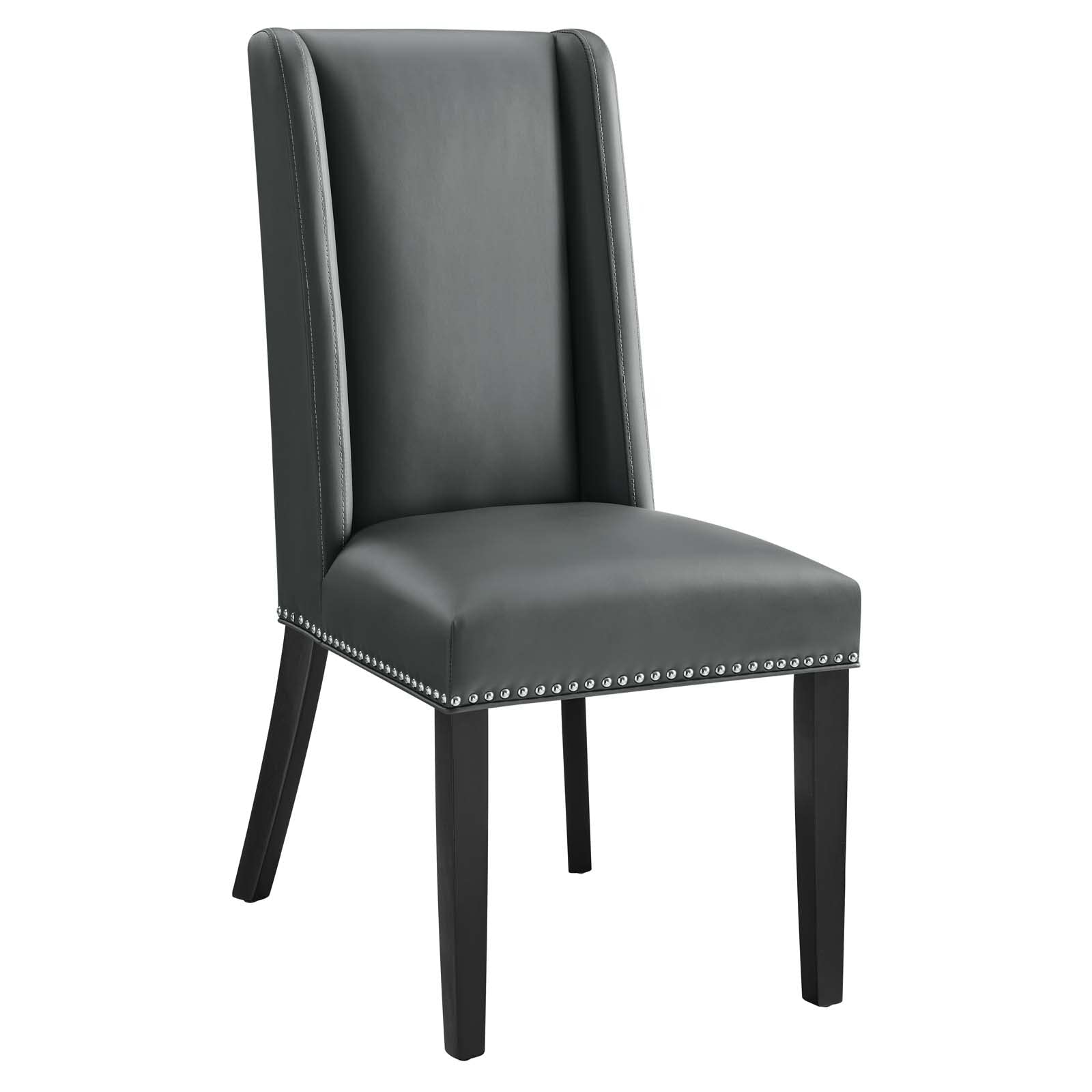Modway Eei-2747-Gry-Set Baron Dining Chair Vinyl Set Of 2, Gray
