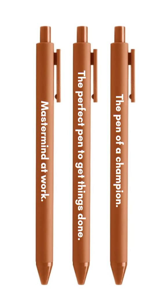 Get Bullish Mastermind Pen Set | Gel Click Pen Gift Set | 3 Pens In Caramel