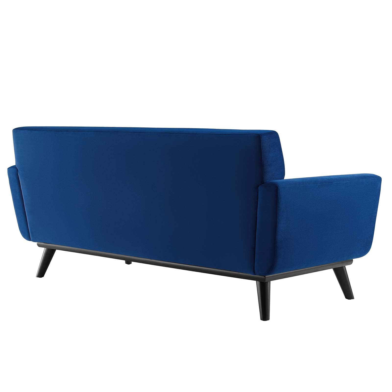Modway Engage Channel Tufted Performance Velvet Loveseat in Navy
