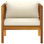 vidaXL Garden Chair: Comfortable Solid Acacia Wood Patio Chair with Cream White Cushions - Great for Outdoor Spaces Like Patio, Deck, Balcony