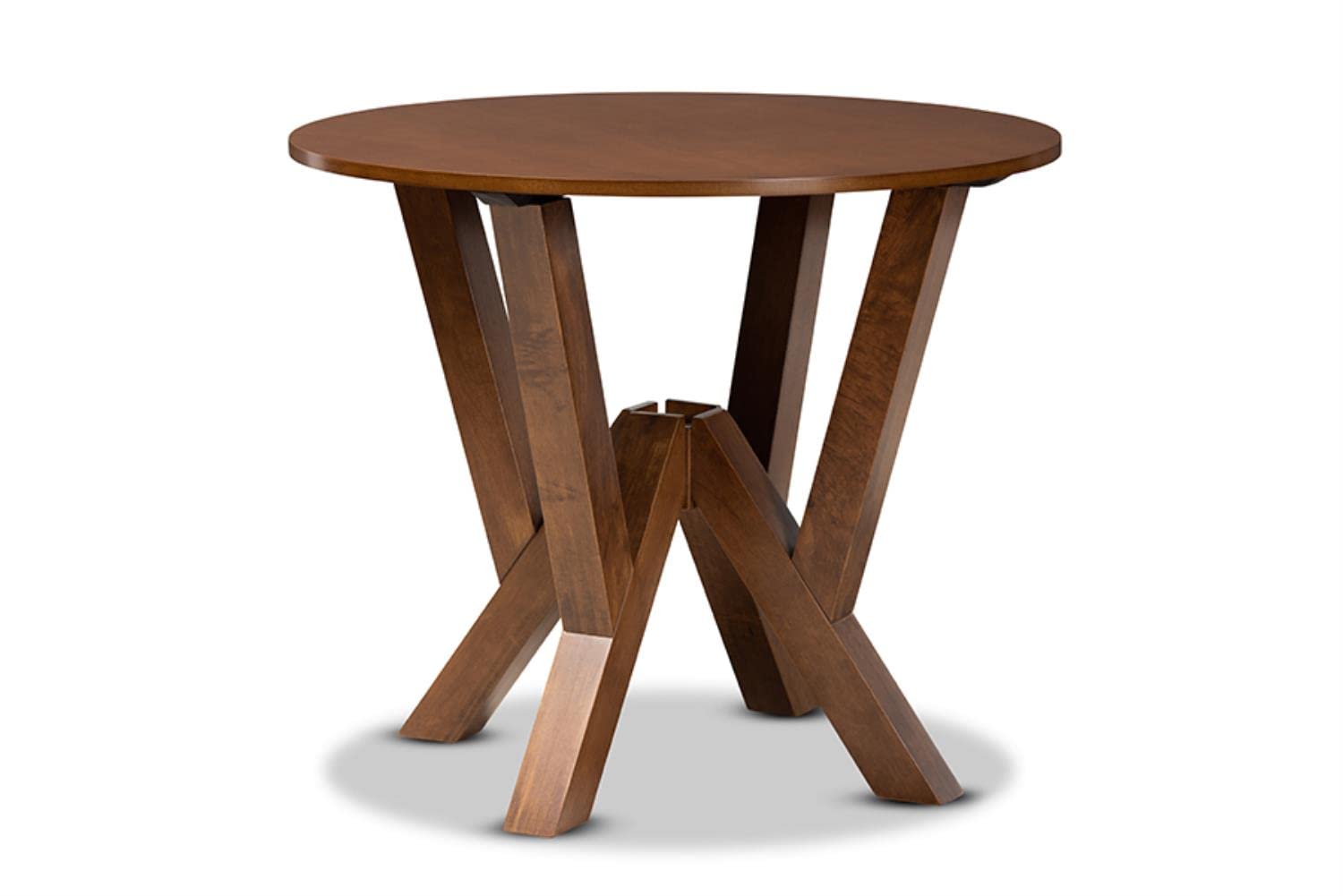 Baxton Studio Marian Modern and Contemporary Grey Fabric Upholstered and Walnut Brown Finished Wood 5-Piece Dining Set