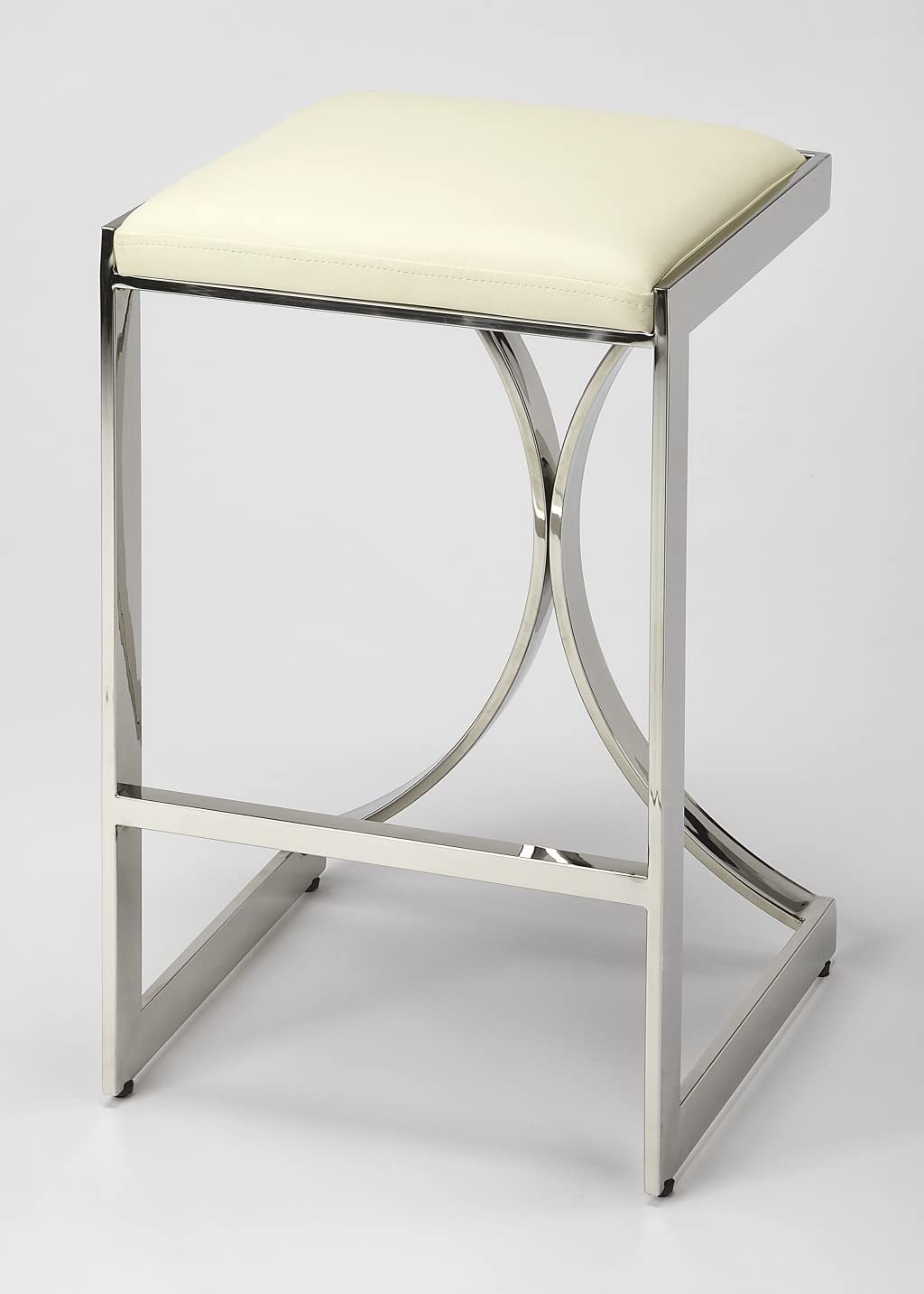 HomeRoots Iron Silver Plated Counter Stool