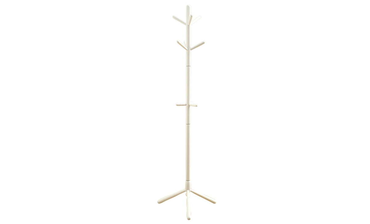 COAT RACK - 69&quot;H / WHITE WOOD CONTEMPORARY STYLE