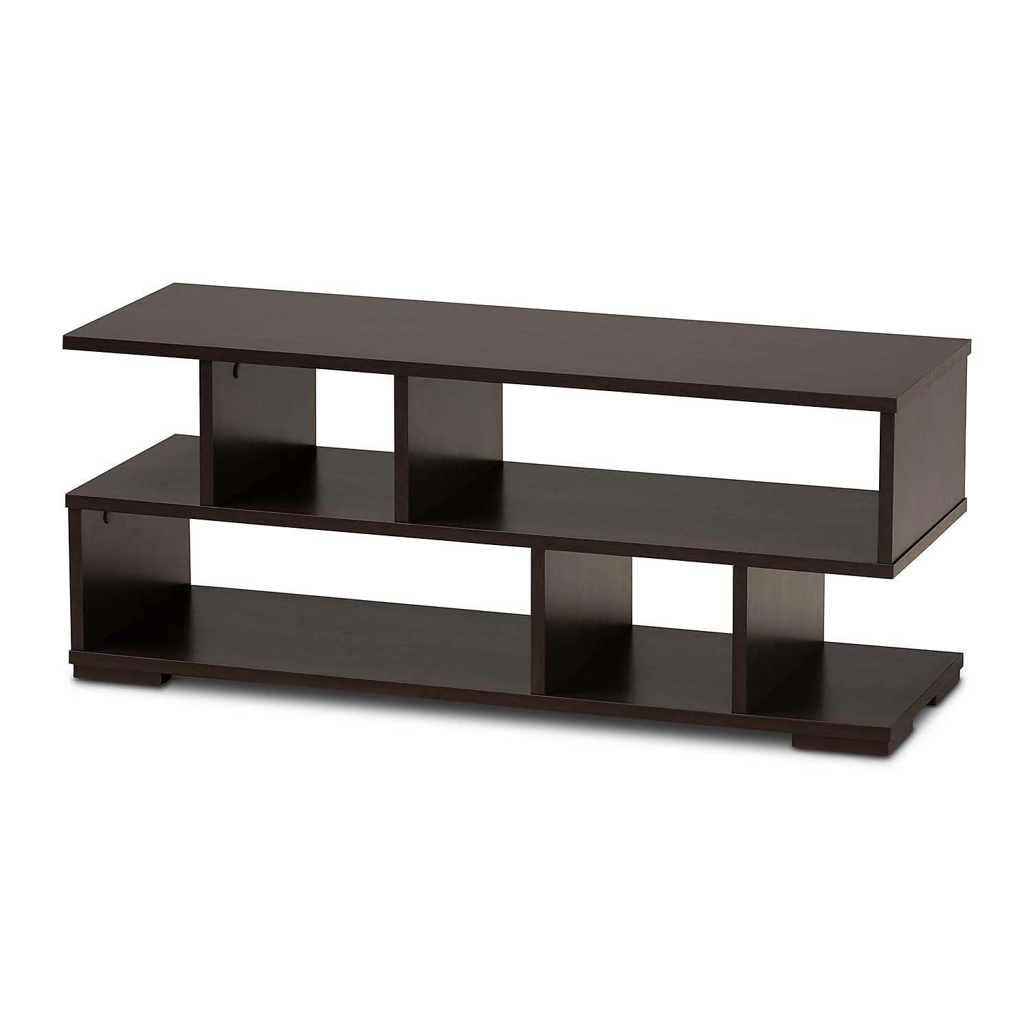 Baxton Studio Arne Wood TV Stand, Screens up to 38-inch, Dark Brown (159-9851-HiT)
