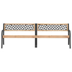 vidaXL 93.7" Twin Patio Bench - Durable Chinese Fir Wood and Steel Construction - Classic Design Outdoor Furniture - Weather-Resistant Garden Bench