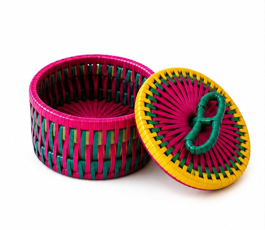 Handmade Palm Leaf Products  Sustainable And EcoFriendly  Utility Items  Valayal Box (Small)
