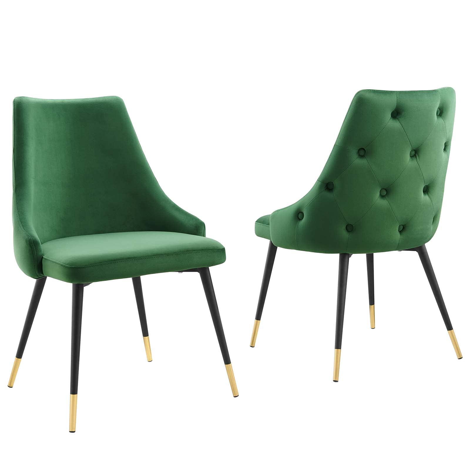 Adorn Tufted Performance Velvet Dining Side Chair by Modway - Teal - Thumbnail 2