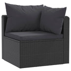 vidaXL Two-Piece Patio Sofa Set – Comfortable Outdoor Seating with Cushions - Durable Steel Frame and Handwoven PE Rattan - Black