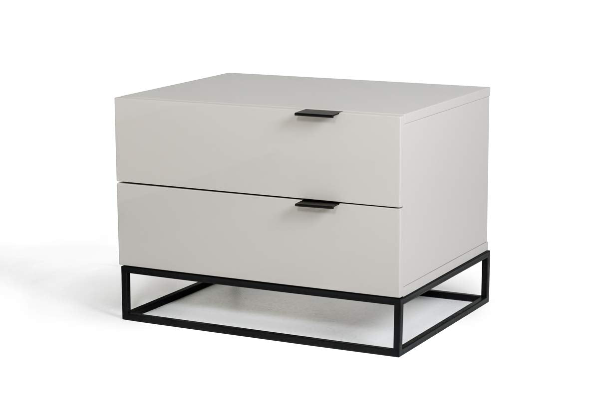 HomeRoots Metal, MDF 16' Grey MDF and Metal Nightstand