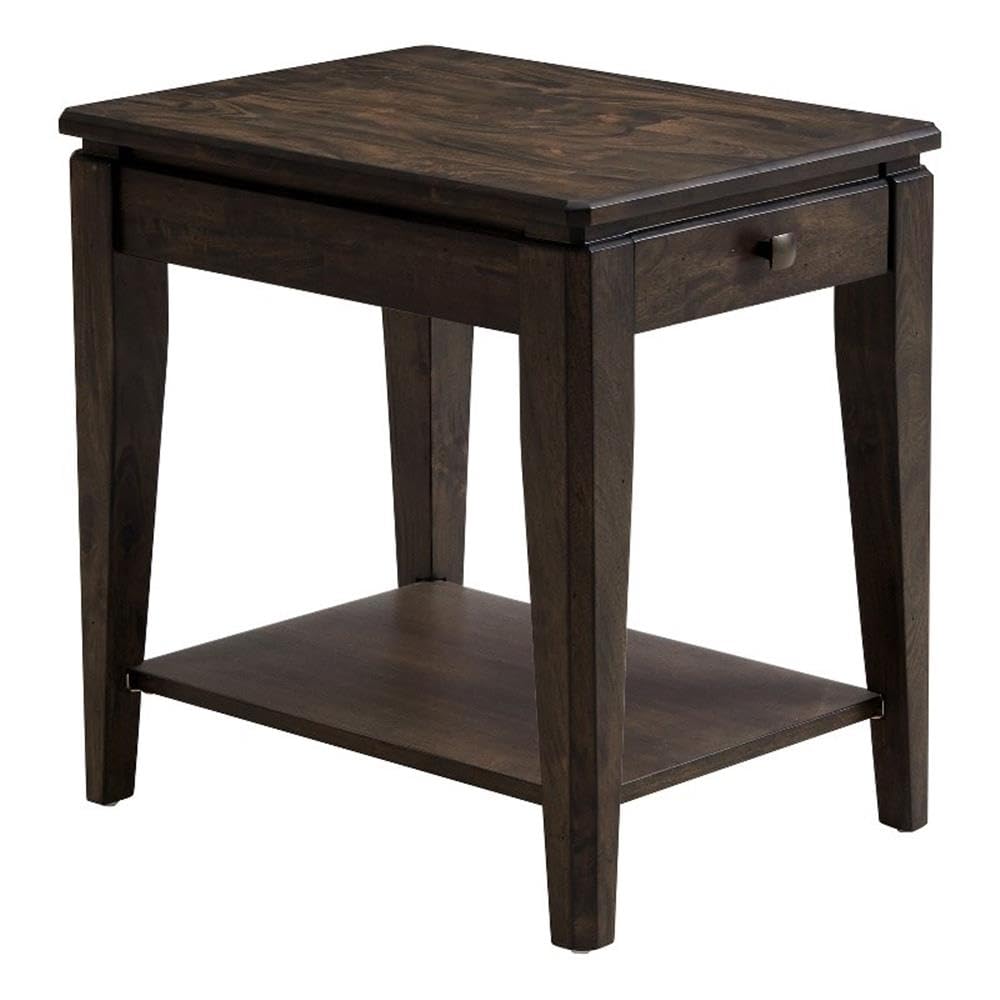 Intercon Kauai 18" Wide Chairside Table with 4 Legs, Brushed Mango Wood Furniture