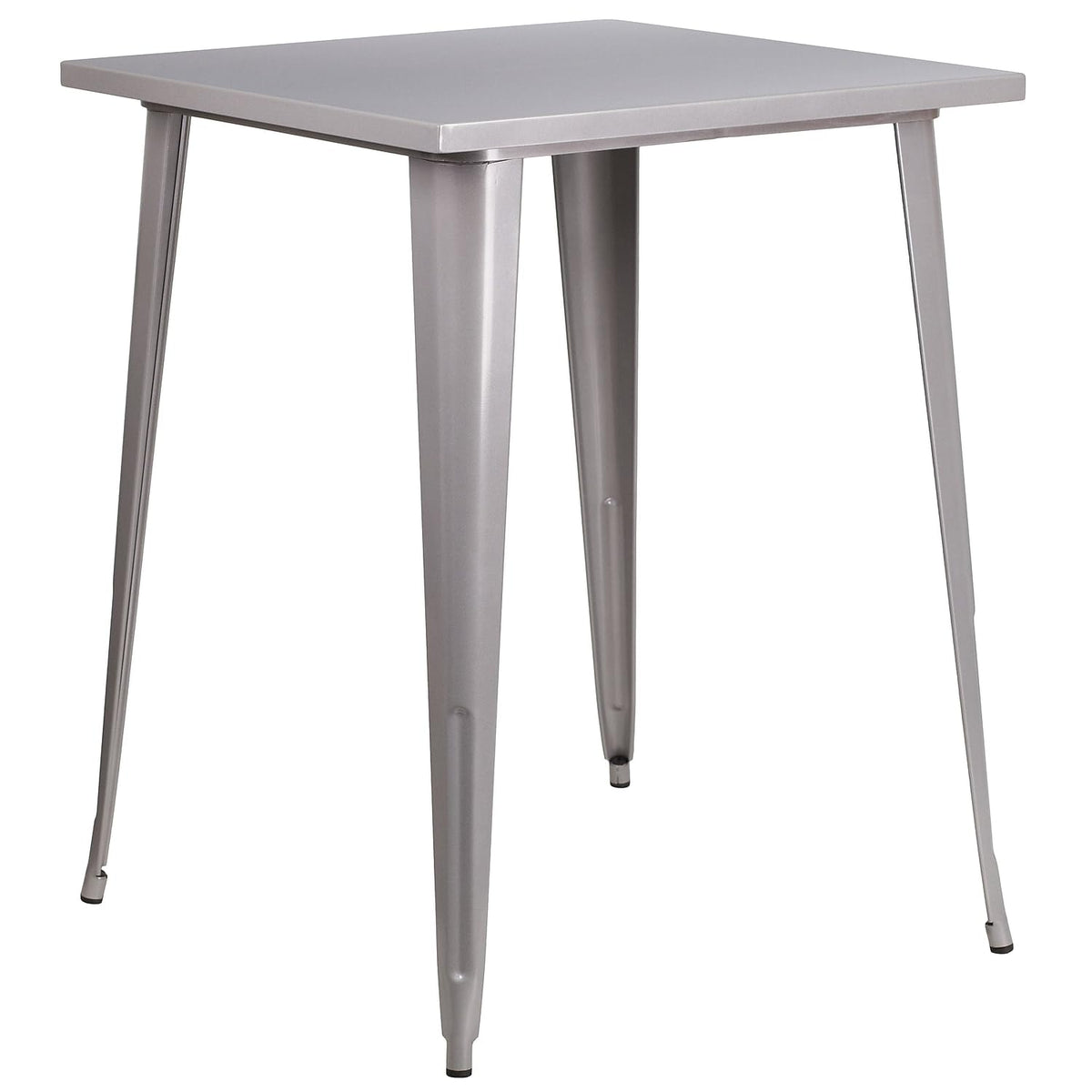 Flash Furniture Nolan Commercial Grade 31.5&quot; Square Silver Metal Indoor-Outdoor Bar Height Table