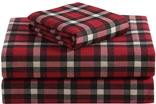 Highline Bedding Co. Flannel Sheet Set Queen Size- 100% Turkish Cotton, Double-Brushed, Ultra-Soft, Plush, Cozy 4-Piece Set (Dov