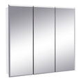Design House Cyprus 30-in. Wide Medicine Cabinet, 3 Frameless Mirrored Doors, 2 Adjustable Shelves, Pre-Assembled, Surface or Re