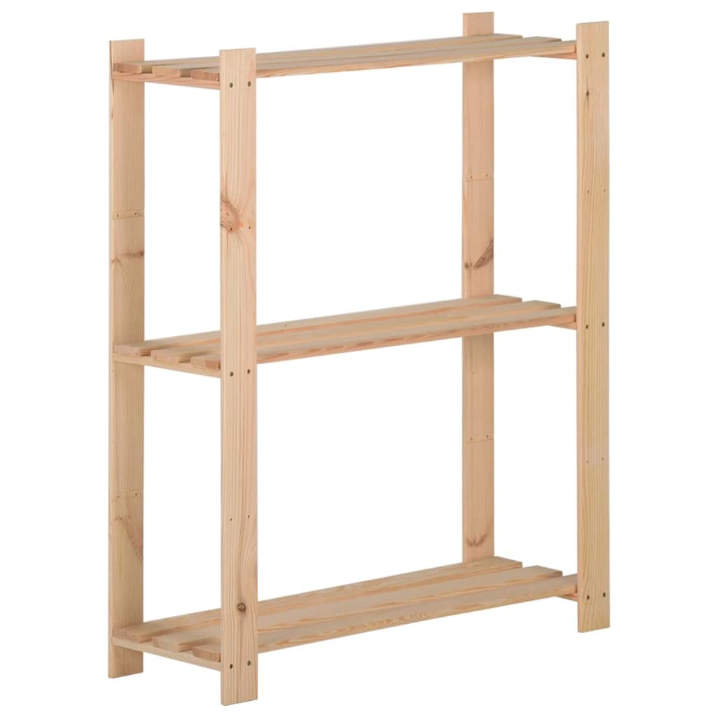 vidaXL Storage Rack 5-Tier, Versatile for Household and Commercial Use, Customizable Solid Pine Wood, Large Capacity, Easy Assembly