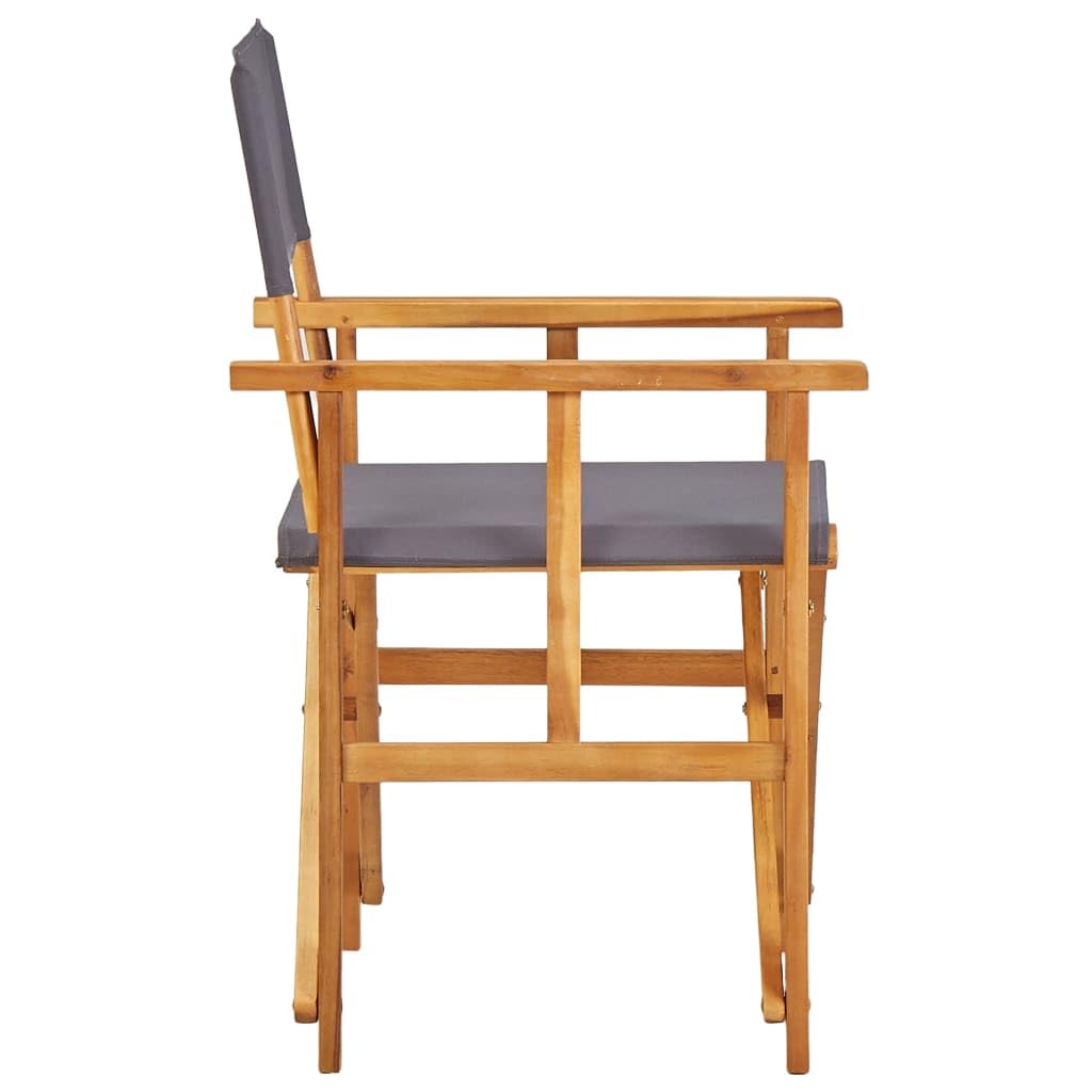 vidaXL Director's Chair 2 Pcs, Foldable Director's Chair with Fabric Seat Cover, Folding Camping Chair for Outdoor Garden Lawn, Solid Wood Acacia