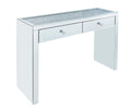 Acme Noralie 2-Drawer 2-Door Console Table in Mirrored and Faux Diamonds