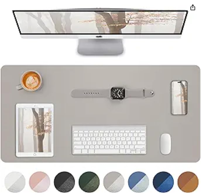 Leather Desk Pad Protector,Mouse Pad,Office Desk Mat, Non-Slippu Leather Desk Blotter,Desk Matt For Desktop,Waterproof Keyboard