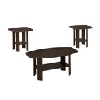 Monarch Specialties 7924P Table, 3pcs Set, Coffee, End, Side, Accent, Living Room, Laminate, Brown, Transitional Set-3Pcs Espresso, 35.5' L x 21.5' W x 16.25' H, Cappuccino