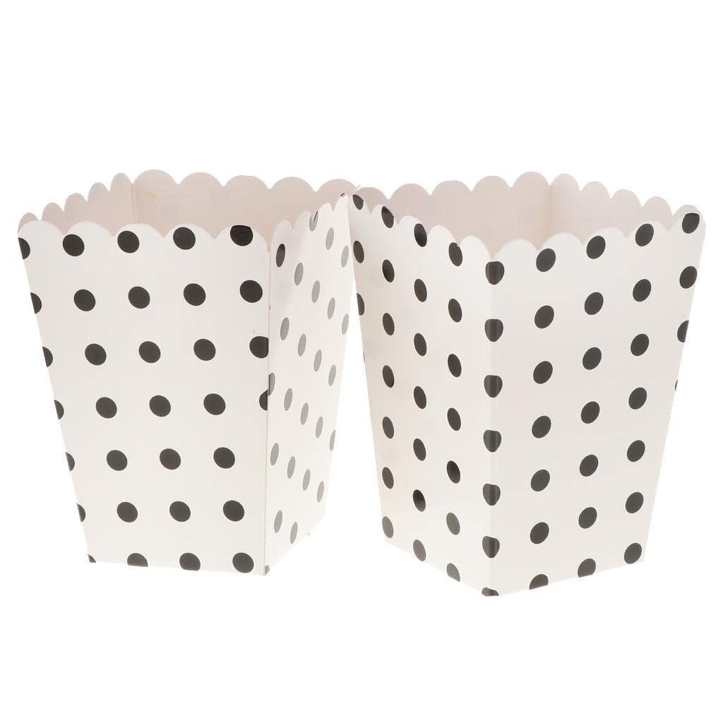 VELURA VELURA 12 Pieces Dot Popcorn Boxes Snack Buckets Childrebn Birthday Party Bags|12 Pieces Popcorn Boxes| Party Bags| Greet