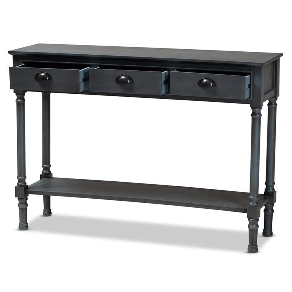 Baxton Studio Garvey French Provincial Grey Finished Wood 3-Drawer Entryway Console Table