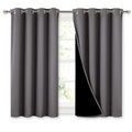 NICETOWN 100% Blackout Curtains with Black Liners, Thermal Insulated Full Blackout 2-Layer Lined Curtains, Energy Efficiency Win