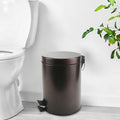 Stainless Steel Small Trash Can with Lid & Step Pedal - 5 Liters/1.3 Gallon Soft Close Waste Basket with Removeable Inner Bucket