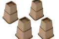 HomeRoots Adjustable Bed Risers and Furniture Risers, Heavy Duty Plastic Table Risers 3', 5' or 8' Furniture Riser for Bed and Sofa | Holds up to 1300LB Weight | Brown Color | Set of 4 Desk Risers
