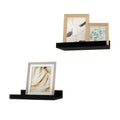 Solrot Small Black Floating Shelves for Wall Decor, Wall Mounted Wood Shelf for Bedroom, Living Room, Bathroom, Kitchen, Nursery