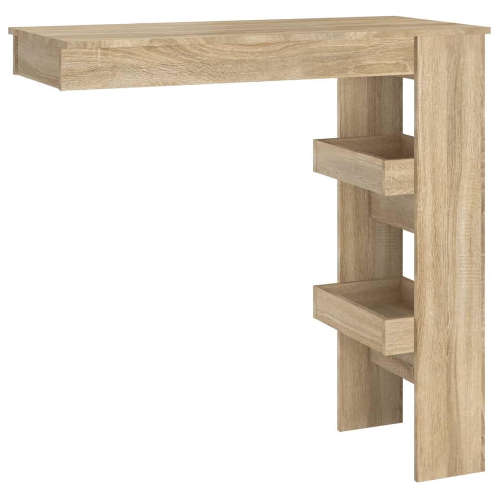 Vidaxl Modern Wall Bar Table In Sonoma Oak - 40.2&quot;X17.7&quot;X40.7&quot; Engineered Wood - Versatile, Durable, And Stylish Interior Furniture - Assembly Required