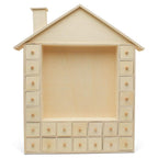 Scene House Wood Advent Calendar 18-3/4 x 16-3/4 Inch, Pack of 1 Craft Christmas Advent Calendar With 24 Empty Drawers, by Woodp