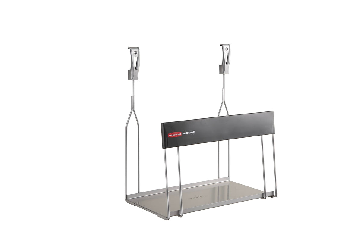 Rubbermaid Garage FastTrack Recycled Cardboard Holder, Wall Mounted Recycling System, Holds up to 20 pounds, Satin Nickel, for H