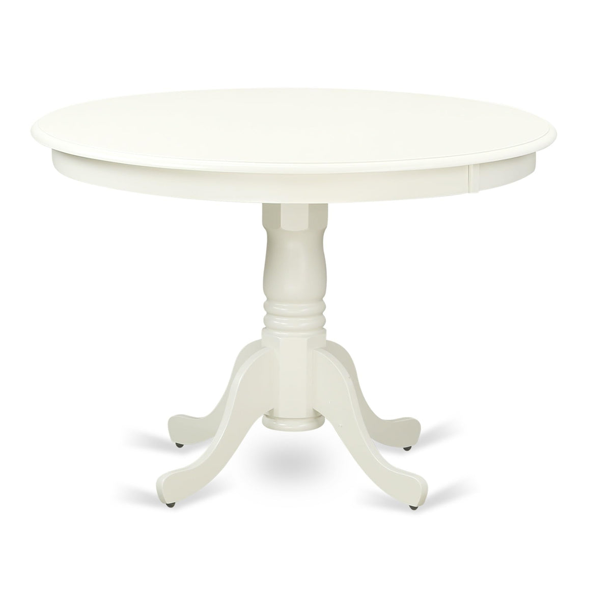 Ergode Luxurious HLDA5-LWH-W-VV 5PC Round 42' Table & 4 Chairs Set - Linen White Finish, Compact Design, Modern Style, Asian Ha