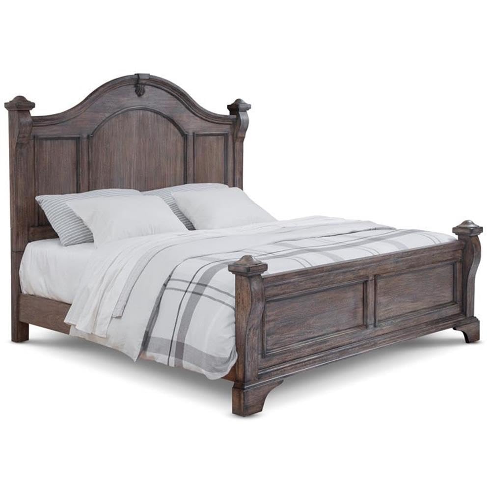 American Woodcrafters Heirloom Rustic Charcoal Wood King Poster Bed