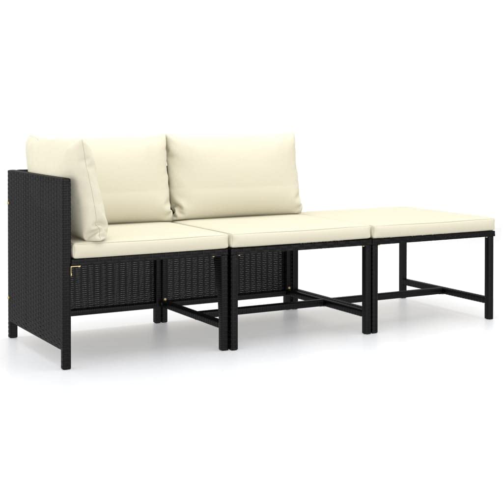 vidaXL 9 Piece Patio Lounge Set with Cushions, Outdoor Garden Furniture, Poly Rattan Material, Removable & Washable Cushion Cove