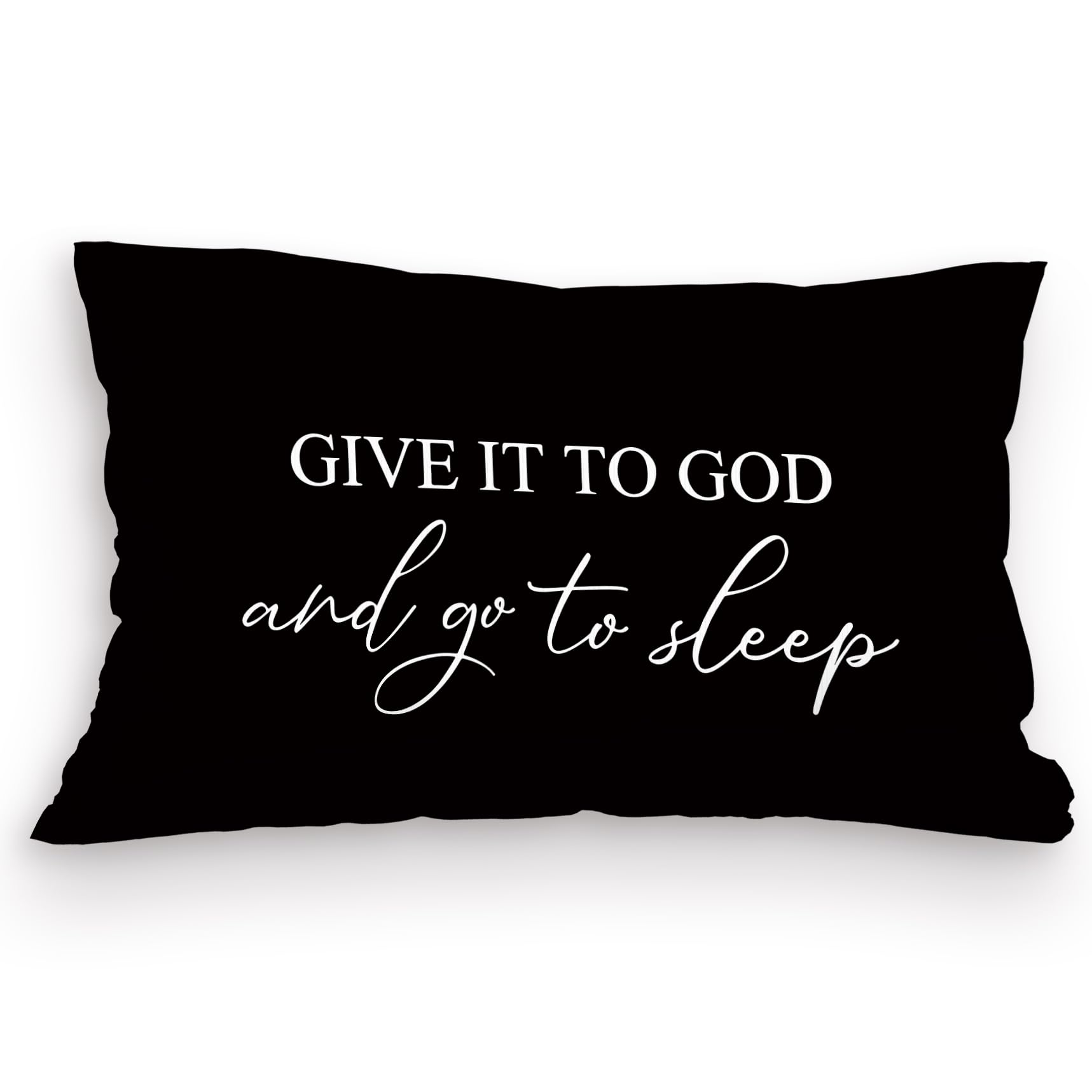 Kdqua Give It To God,Go To Sleep, Decorative Pillows For Bed Bedroom, Christian Prayer Room Decor, Blue Christian Bible Pillow C