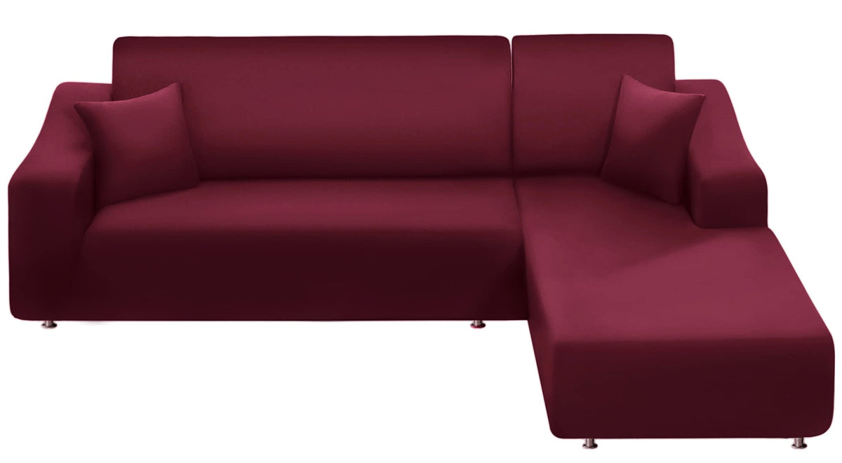 Naisi Couch Cover L Shape 2 Pieces Sofa Cover Soft Stretch Slipcovers With 2Pcs Pillowcases Furniture Protector Sectional Couch