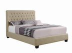 Coaster Home Furnishings 300007Q Upholstered Bed, Oatmeal