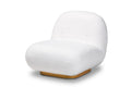 Baxton Studio Paiva Modern and Contemporary White Boucle Upholstered and Brushed Gold Finished Accent Chair