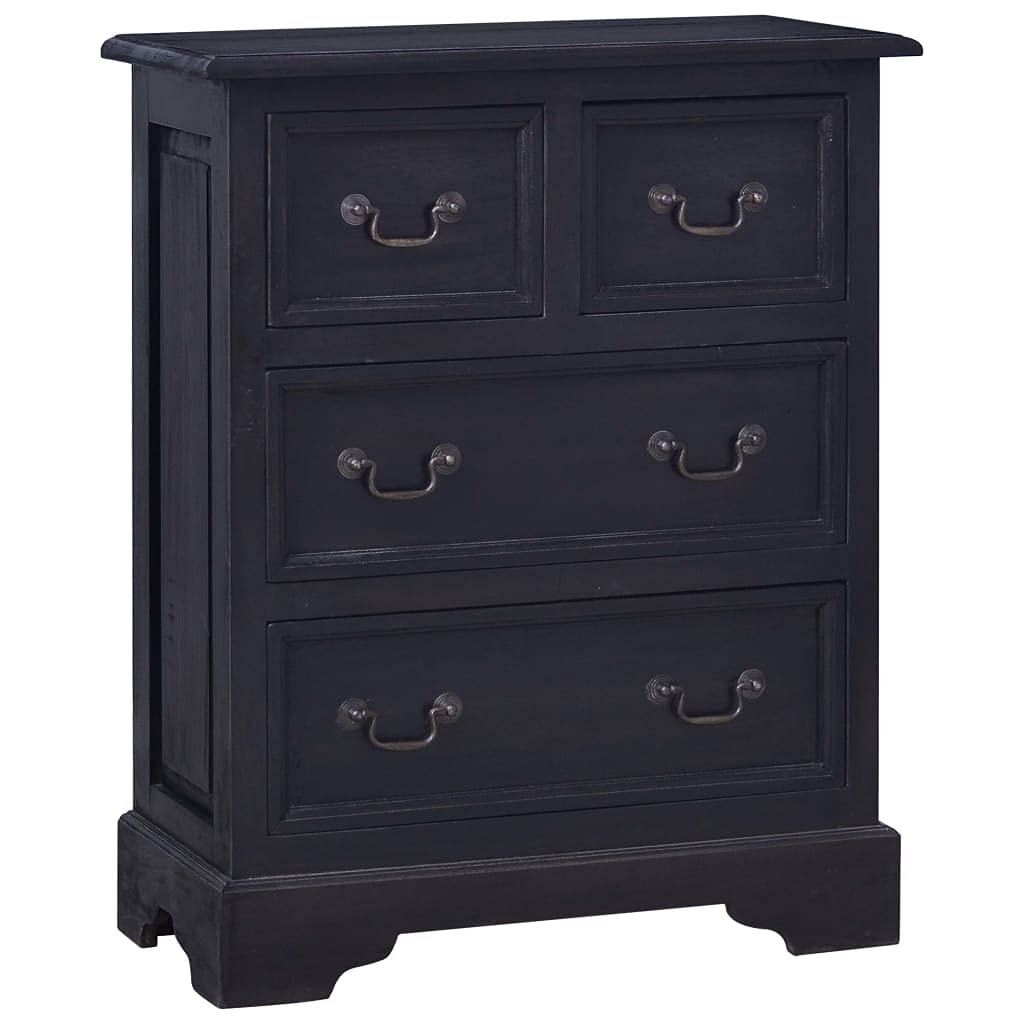 Vidaxl Chest Of Drawers Light Black Coffee Solid Mahogany Wood