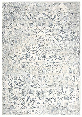 Alora Decor Glamour 2'7&quot; X 9'6&quot; Vine/Scroll Cream/Gray/Rust/Blue Area Rug