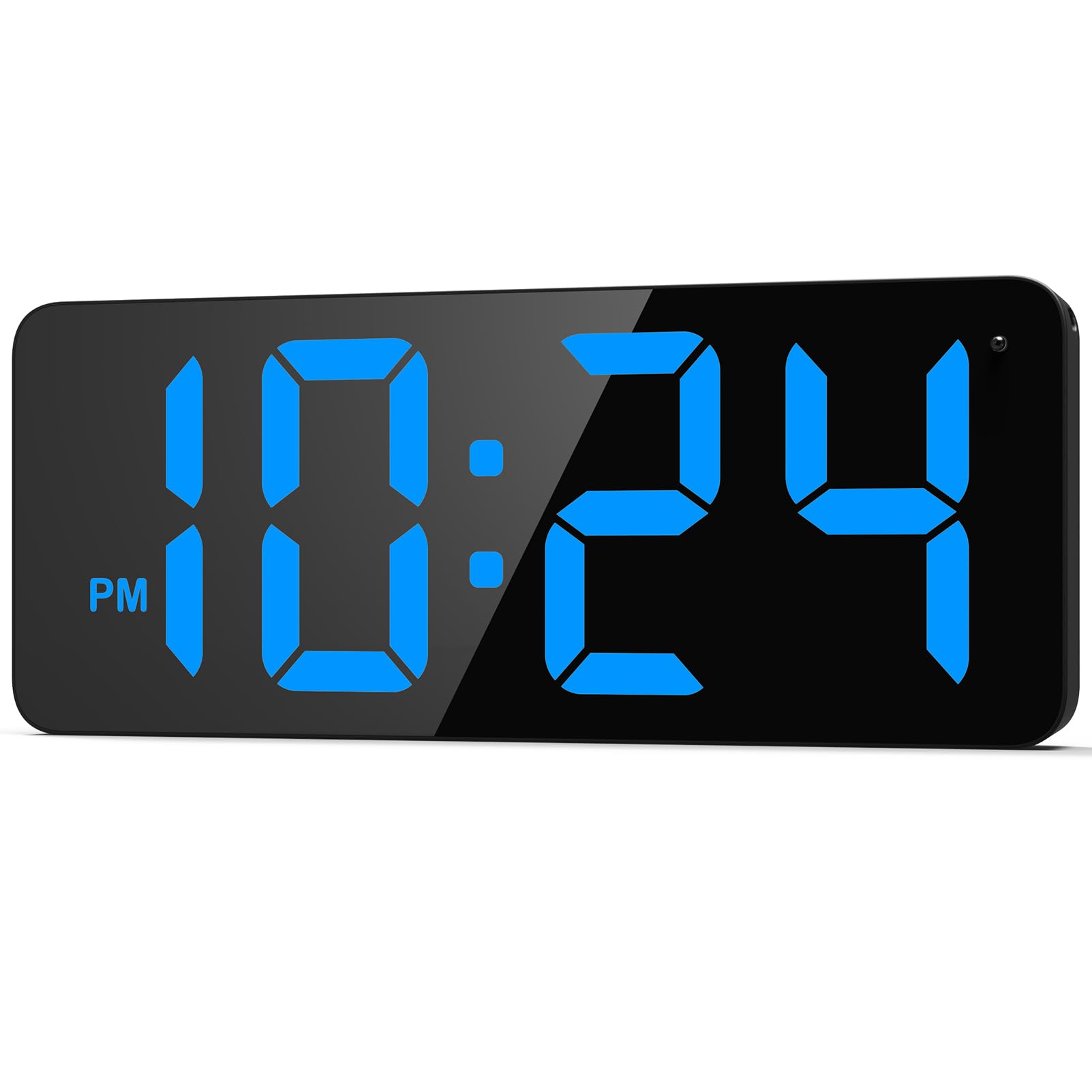 LED Digital Wall Clock with Large Display, Big Digits, Auto-Brightness, 12/24Hr Format, Modern Electric Small Silent Wall Clock 