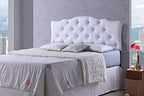 Baxton Studio Rita Modern and Contemporary White Faux Leather Upholstered Button-Tufted Scalloped Twin Size Headboard