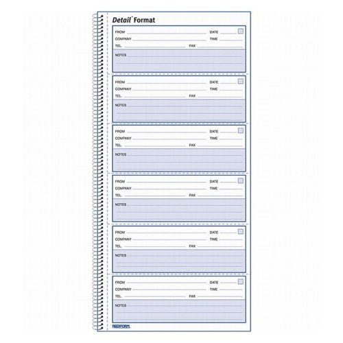 Voice Mail Wirebound Log Books, 5 5/8 X 10 5/8, 600 Sets/Book
