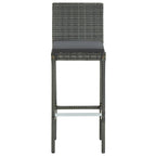 vidaXL Garden Bar Stools with Cushions (2 pcs Set) - Outdoor is High-Top Stools with UV-Resistant Poly Rattan Frames and Removable Cushion Covers - Gray & Anthracite Color Combo.
