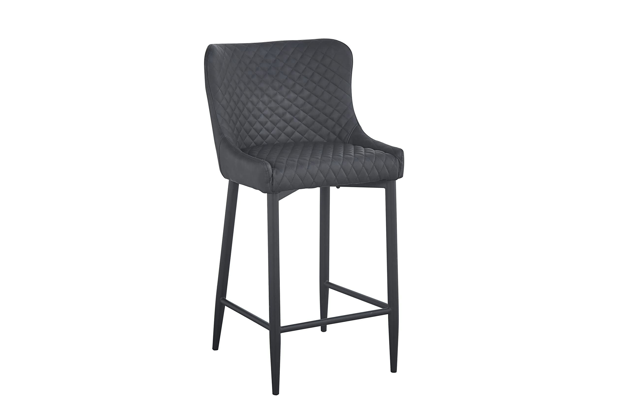 Contemporary Upholstered Barstool With Tufted Seat