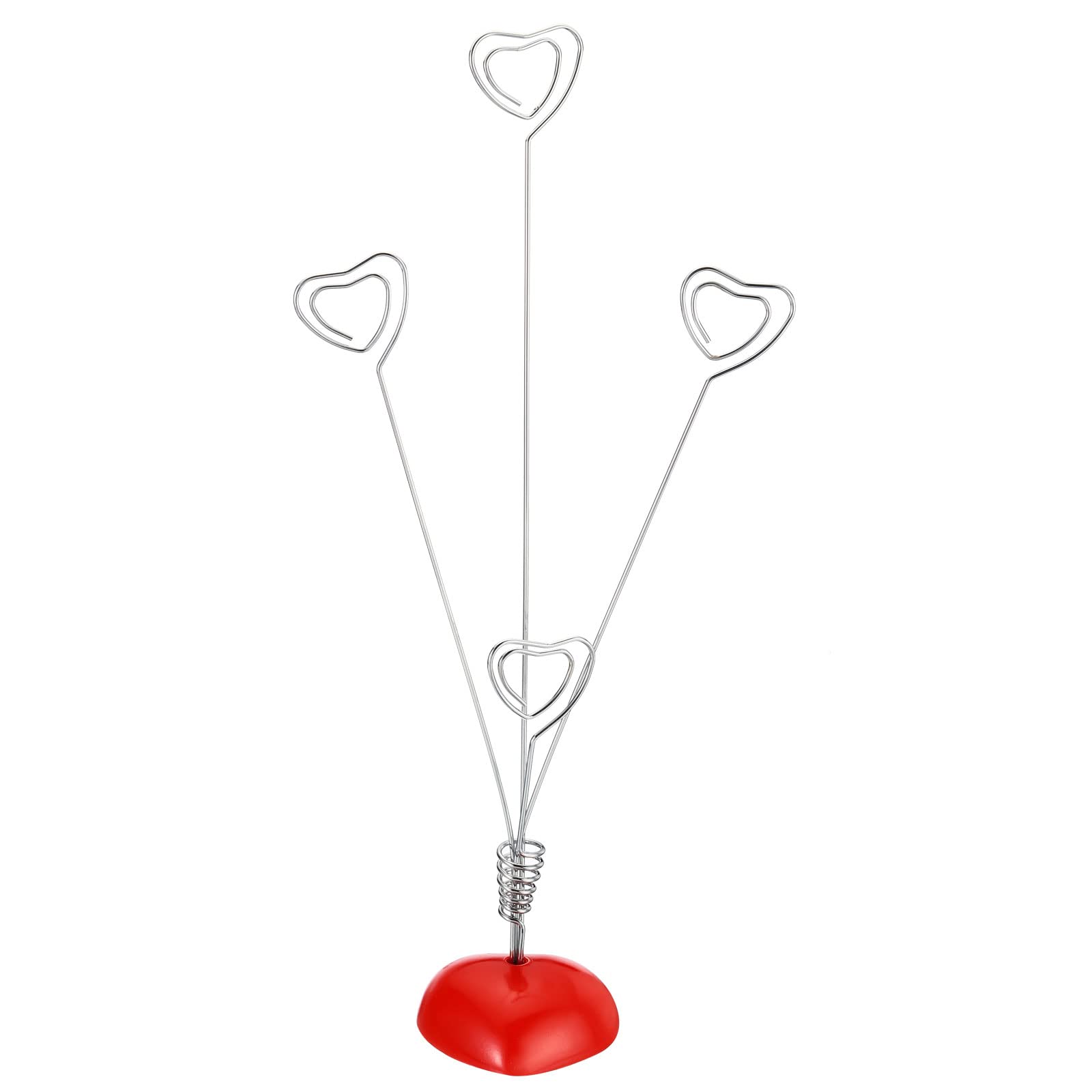 Patikil Place Card Holder, Memo Clip Holder Stand Tree Table Number Holders Heart Shape For Pictures Note Card Paper, Red