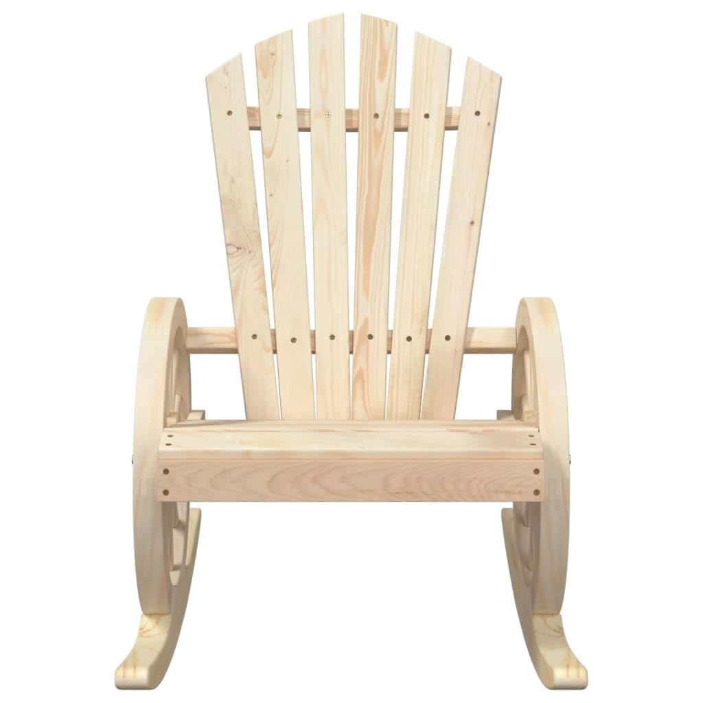 vidaXL Rocking Adirondack Chair Solid Wood Fir for Patio/Garden - Brown Outdoor Rocker with Curved Seat & Armrests
