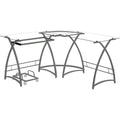 Acme Dazenus Computer Desk in Clear Glass & Silver Finish