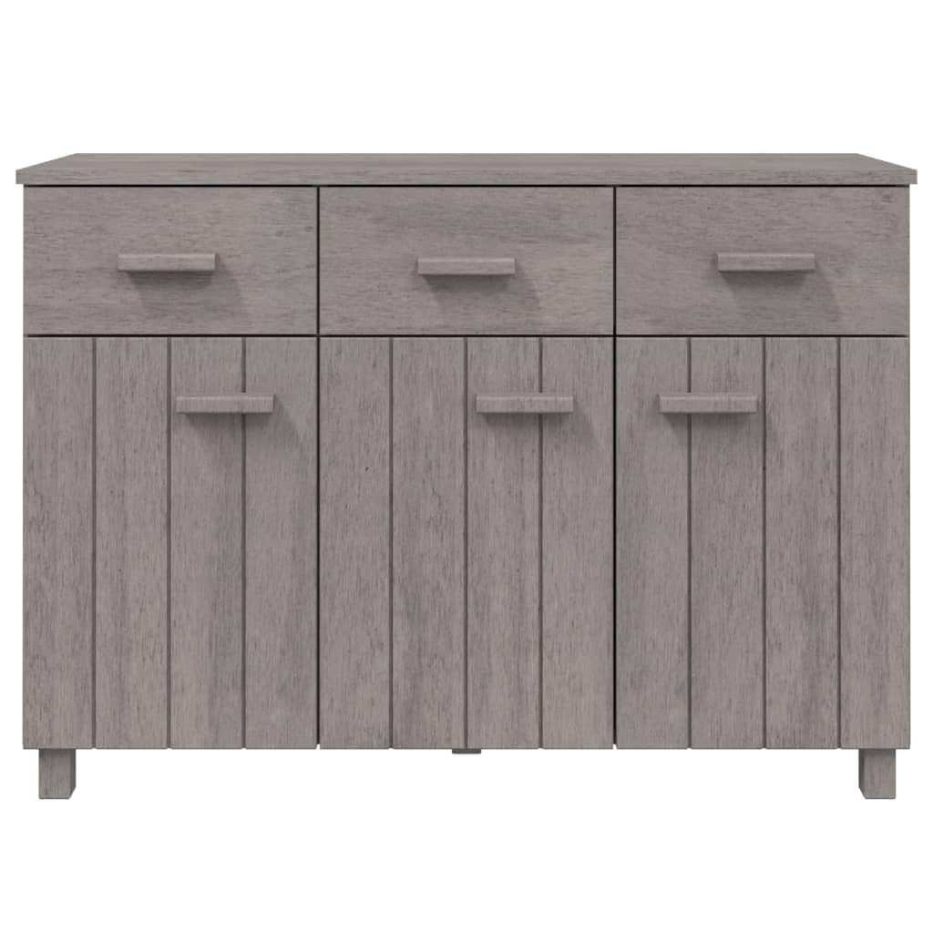 vidaXL Solid Wood Pine Sideboard HAMAR in Light Gray - Robust Construction, Versatile Storage, Spacious Tabletop, Classic Design