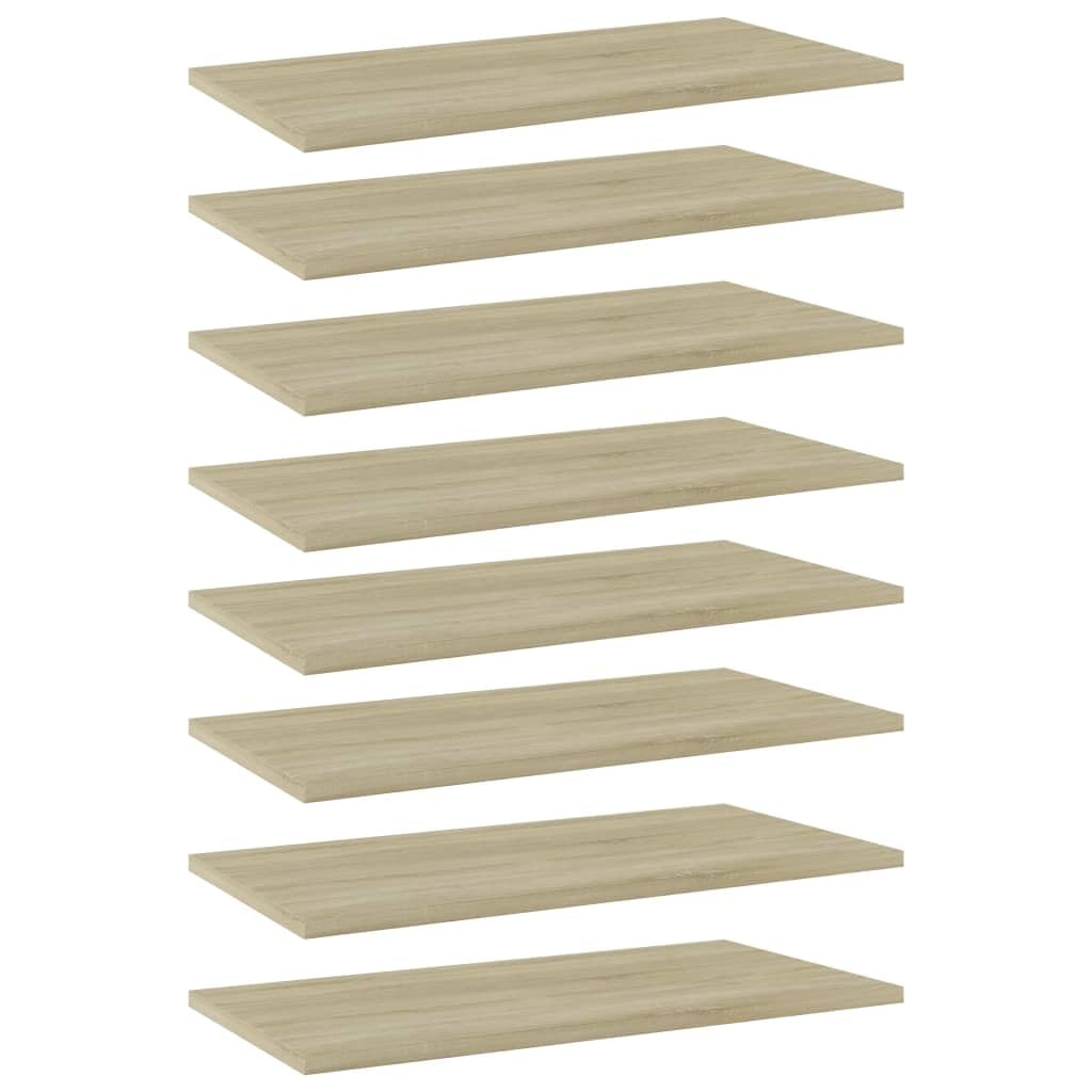 vidaXL Floating Shelves 8 Pcs, Wall Shelving with Invisible Mounting System, Display Shelf, Wall Shelf Unit, Modern, Sonoma Oak Engineered Wood